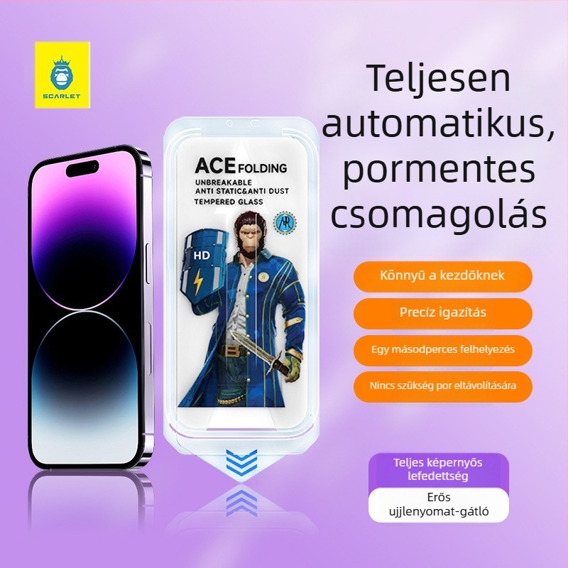 Gorilla edzett üveg kijelzővédő iPhone 16 Pro-hoz, anti-ujjlenyomat, adatvédelmi funkció, matt felület iPhone 15 és 13 Pro-hoz