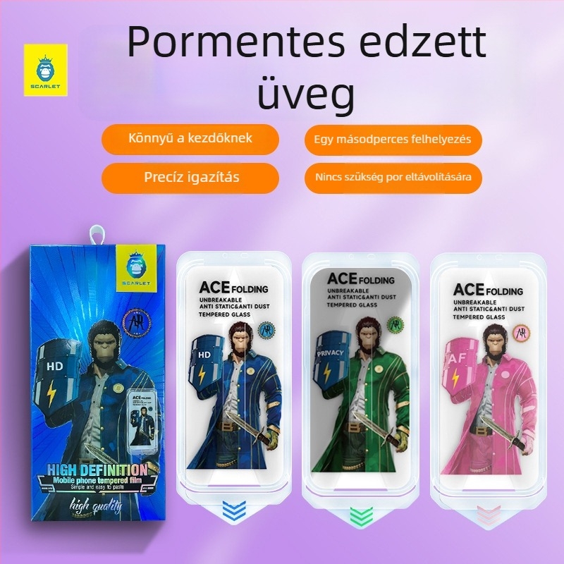 Gorilla edzett üveg kijelzővédő iPhone 16 Pro-hoz, anti-ujjlenyomat, adatvédelmi funkció, matt felület iPhone 15 és 13 Pro-hoz
