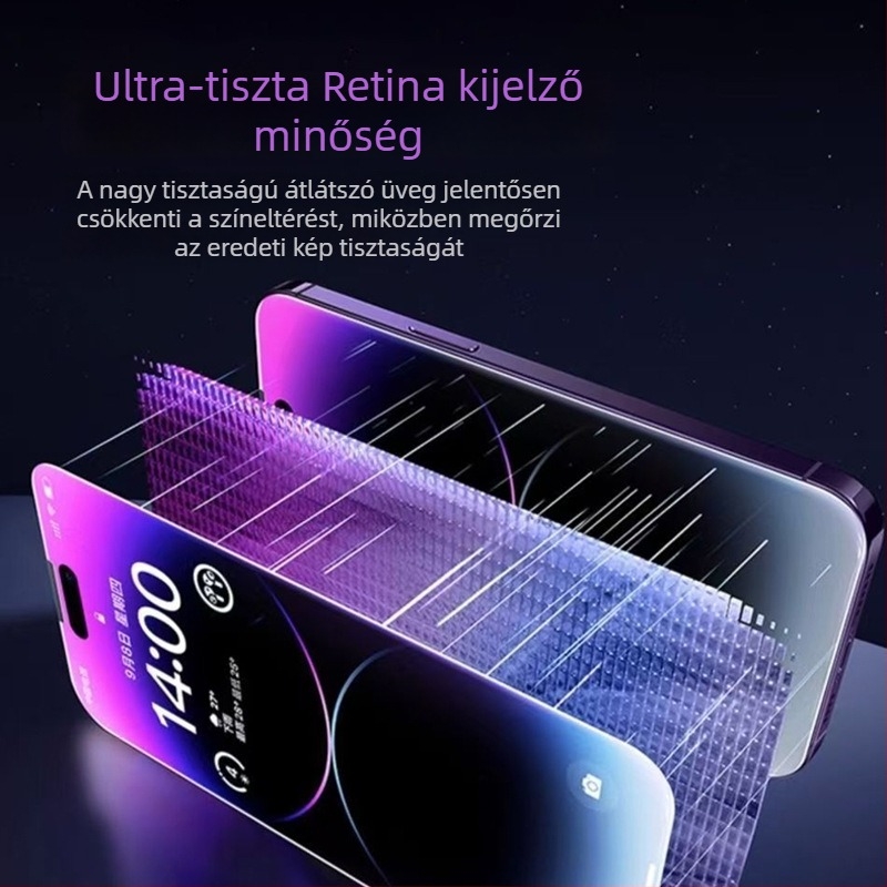 Gorilla edzett üveg kijelzővédő iPhone 16 Pro-hoz, anti-ujjlenyomat, adatvédelmi funkció, matt felület iPhone 15 és 13 Pro-hoz