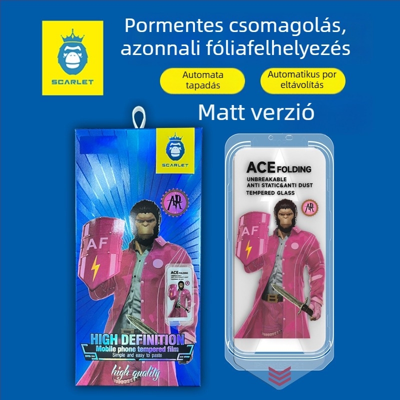 Gorilla edzett üveg kijelzővédő iPhone 16 Pro-hoz, anti-ujjlenyomat, adatvédelmi funkció, matt felület iPhone 15 és 13 Pro-hoz