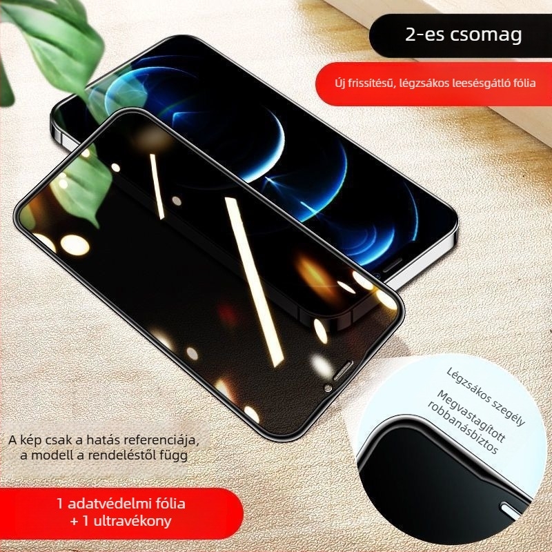 Anti-peep funkcióval és teljes lefedettséggel rendelkező üveg kijelzővédő iPhone X/XR/XS Max és 12/11 Pro modellekhez – HD
