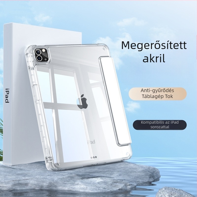 iPad Air 7, iPad Pro 11 toll rekesz és iPad mini 6-höz — műbőr; ütésálló, hőelvezetés, ujjlenyomat‑ellenálló; forró préselés