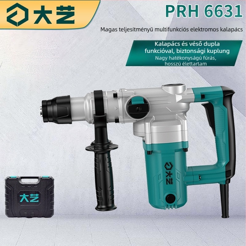 Dayi négyszögletes fogantyújú elektromos kalapács, 2 mód: ütő és síkfúrás, 220V AC