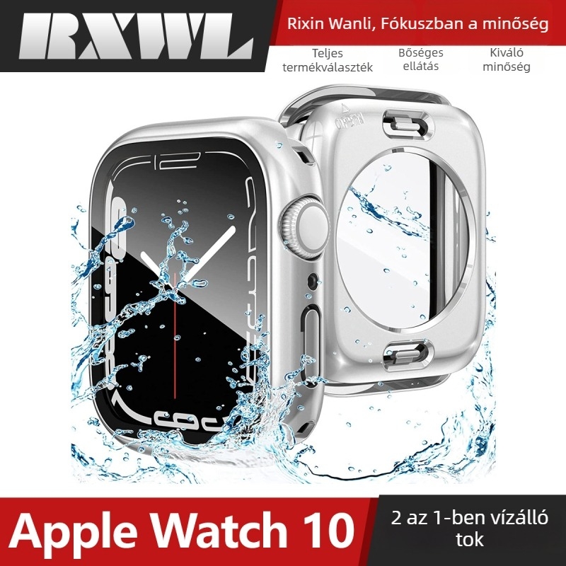 Apple Watch S10 vízálló tok karcolásálló üveggel – teljes védelem