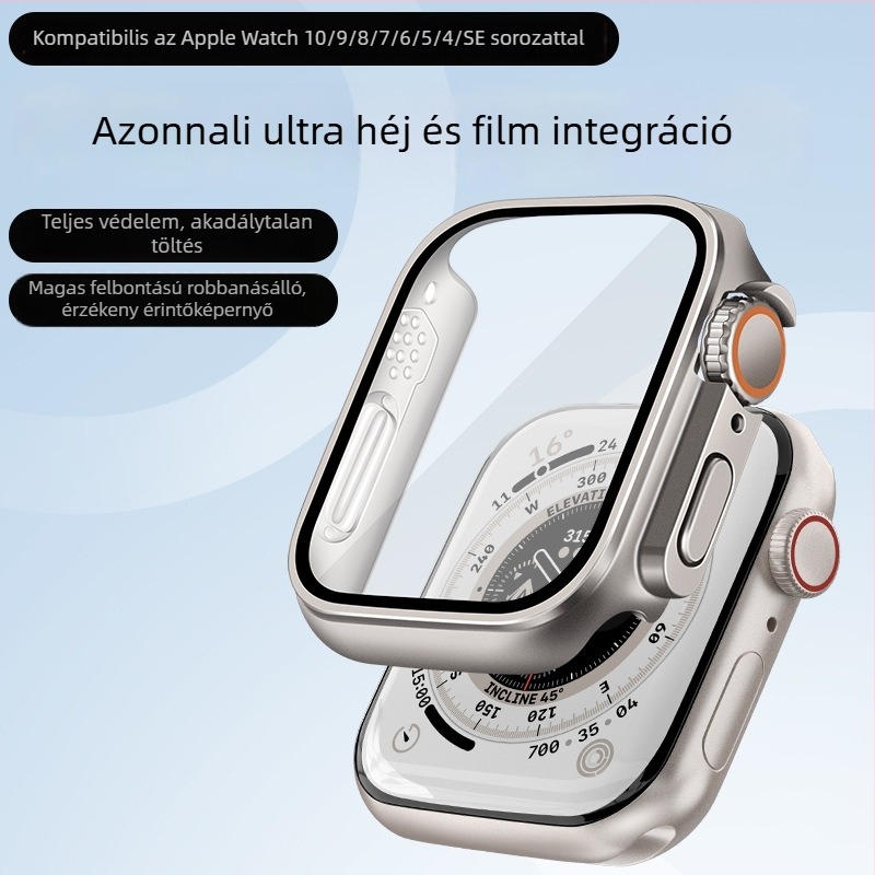 PC védőtok Apple Watch-hoz iWatchs10/8/7/SE-hez integrált képernyővédővel