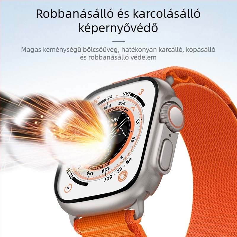 PC védőtok Apple Watch-hoz iWatchs10/8/7/SE-hez integrált képernyővédővel