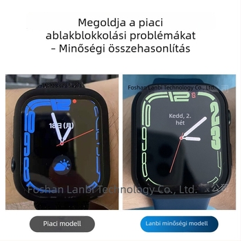 Apple Watch védőtok integrált kijelzővédővel, teljes burkolat kompatibil a Series 2–7 modellekkel, esésálló