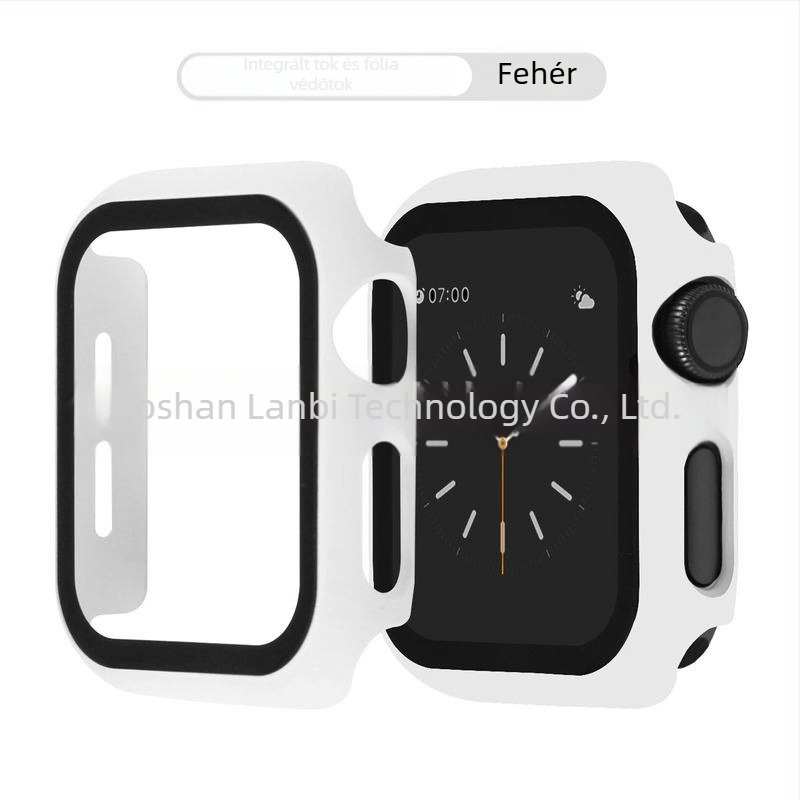 Apple Watch védőtok integrált kijelzővédővel, teljes burkolat kompatibil a Series 2–7 modellekkel, esésálló