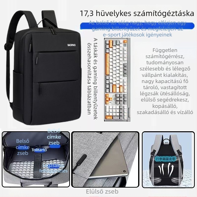 Laptop hátizsák - PU anyag, Oxford bélés, 2025 tavasz kiadás, férfiaknak