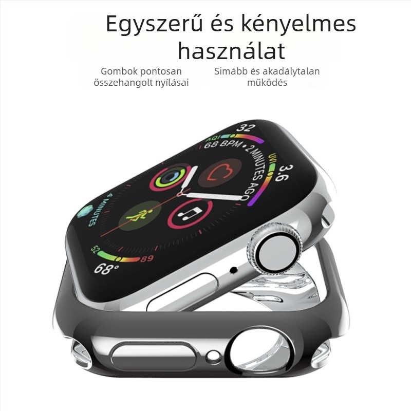 Apple Watch TPU védőpuha tok teljes elektroplattált felülettel, környílásos kialakítás, ütésvédelmet nyújtó, kompatibilis a Series 6/SE/7 modellekkel