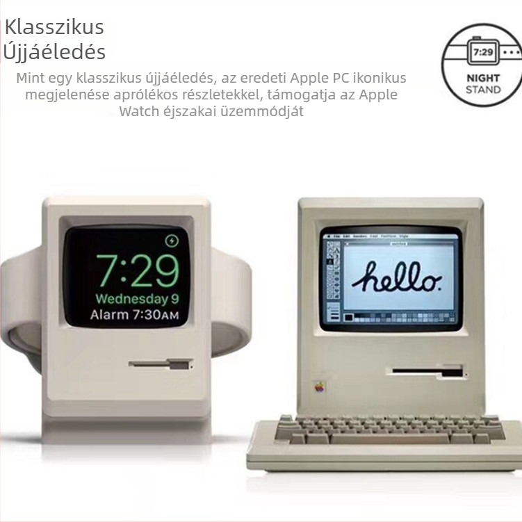 Retro szilikon töltőállvány Apple eszközökhöz és Apple Watch Ultra töltőbázis