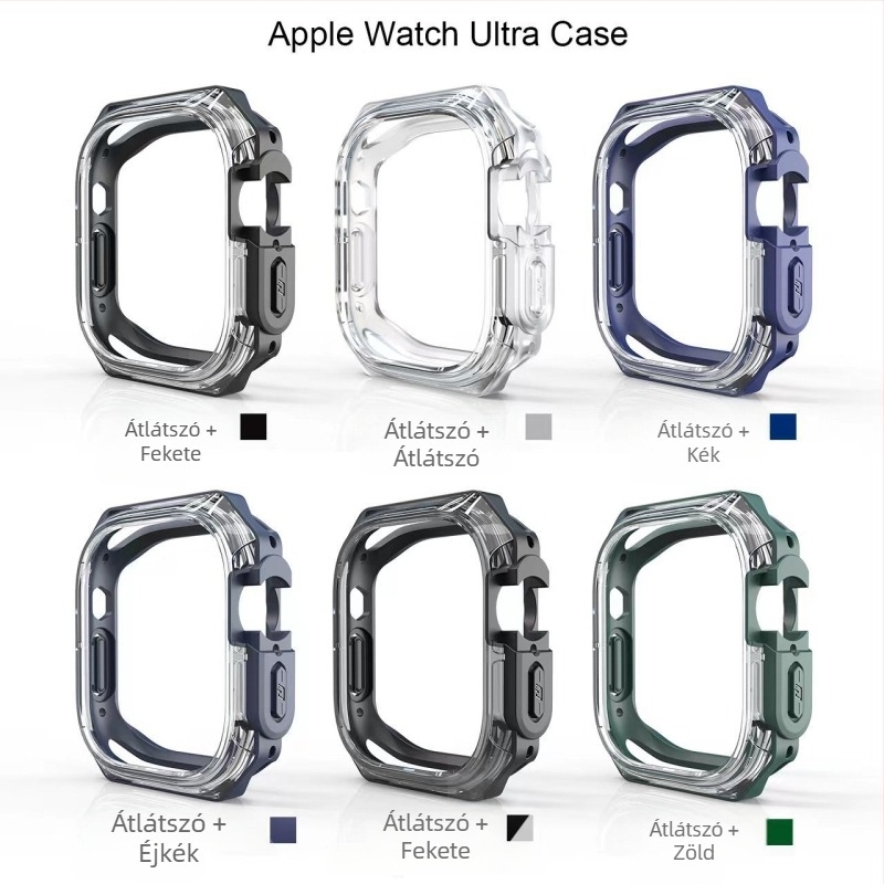 Átlátszó kétszínű védőtok Apple Watch Ultra 49 mm-hez