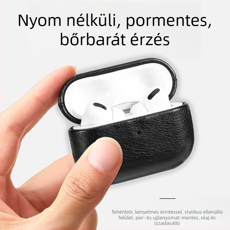 Apple AirPods Pro 2/3/4 Gen védőtok, műbőr, kézzel készített, hordozható