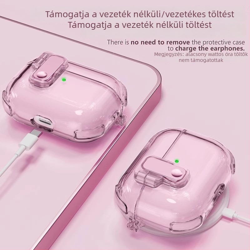 AirPods Pro 2 tok – TPU anyag, univerzális stílus, elektroplating felület, Apple-kompatibilis