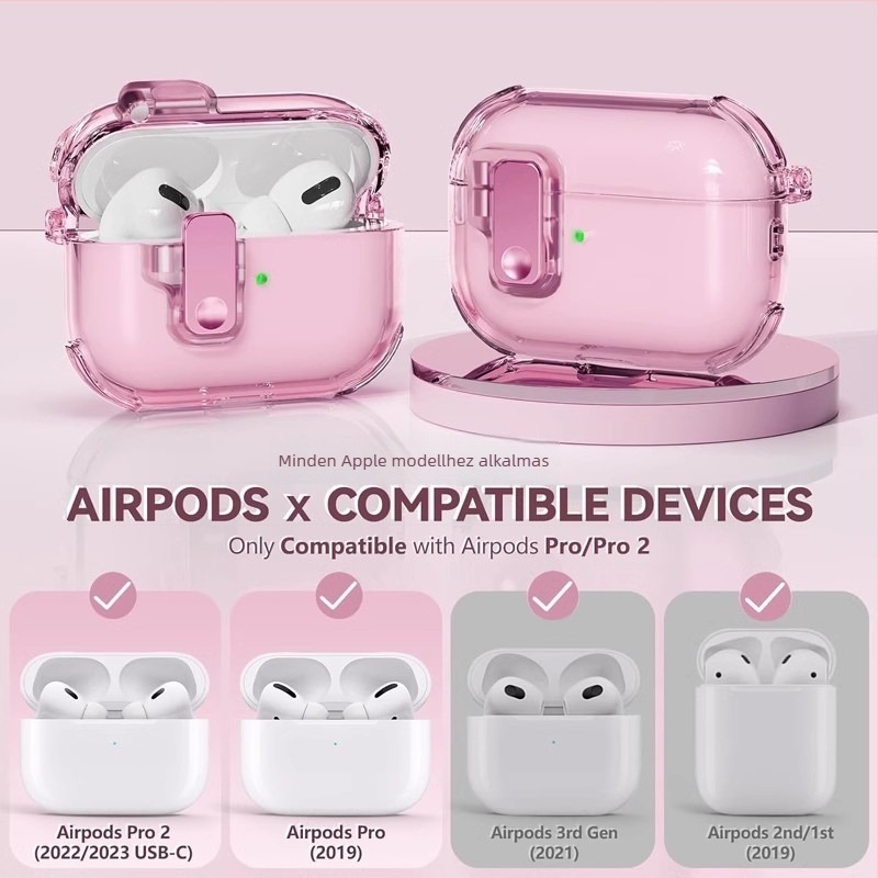 AirPods Pro 2 tok – TPU anyag, univerzális stílus, elektroplating felület, Apple-kompatibilis