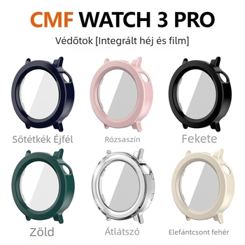 CMF WATCH 3 PRO védőtok integrált edzett fóliával (anyag: PC + edzett fólia, 6 g)