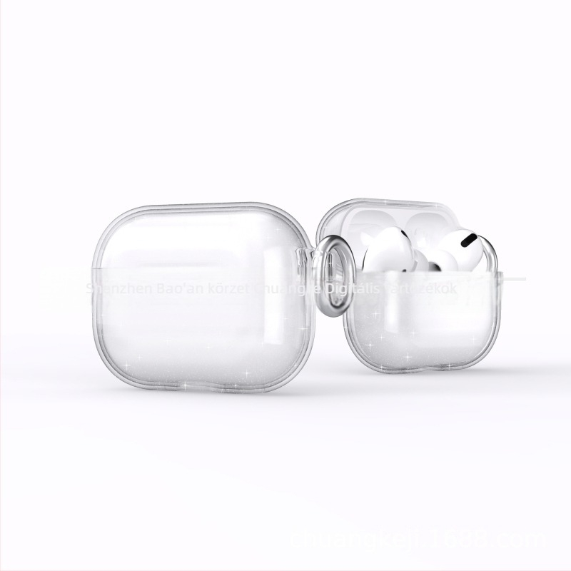 AirPods Pro 3 (2025) glitter védőtok, kemény héj, kompatibilis az 1–3 generációval