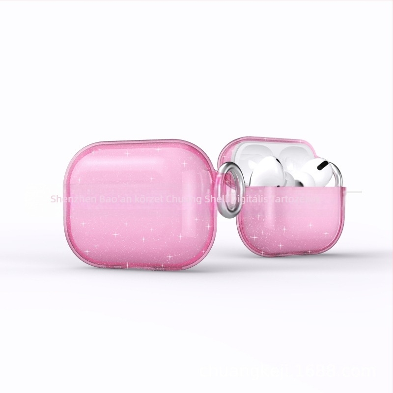 AirPods Pro 3 (2025) glitter védőtok, kemény héj, kompatibilis az 1–3 generációval
