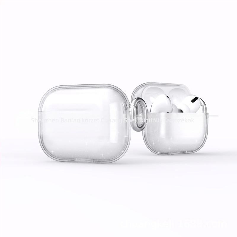 AirPods Pro 3 (2025) glitter védőtok, kemény héj, kompatibilis az 1–3 generációval