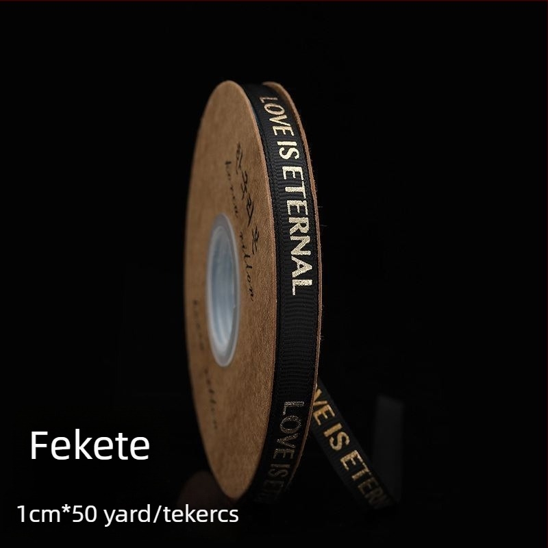 bordázott satin szalag forrónyomott felülettel, ajándékcsomagoláshoz, virágcsokrokhoz és tortadobozok csomagolásához