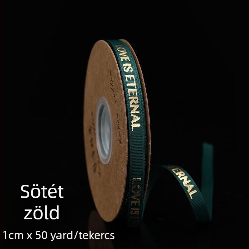bordázott satin szalag forrónyomott felülettel, ajándékcsomagoláshoz, virágcsokrokhoz és tortadobozok csomagolásához