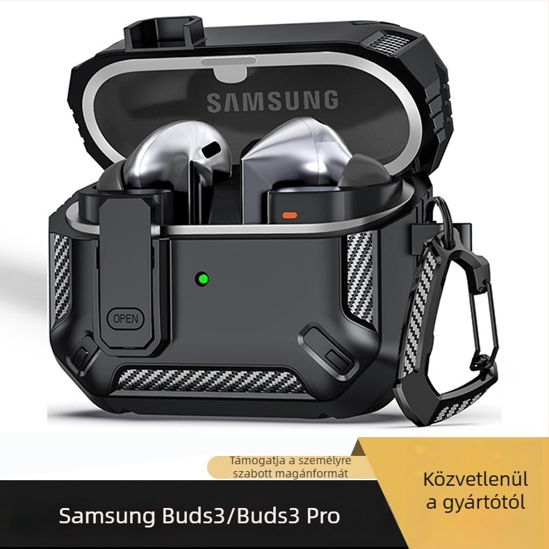 Samsung Galaxy Buds3/Buds3 Pro védőtok – PC/TPU anyag, multifunkcionális kialakítás, puha és kemény héj, permetezéses felület, testreszabható