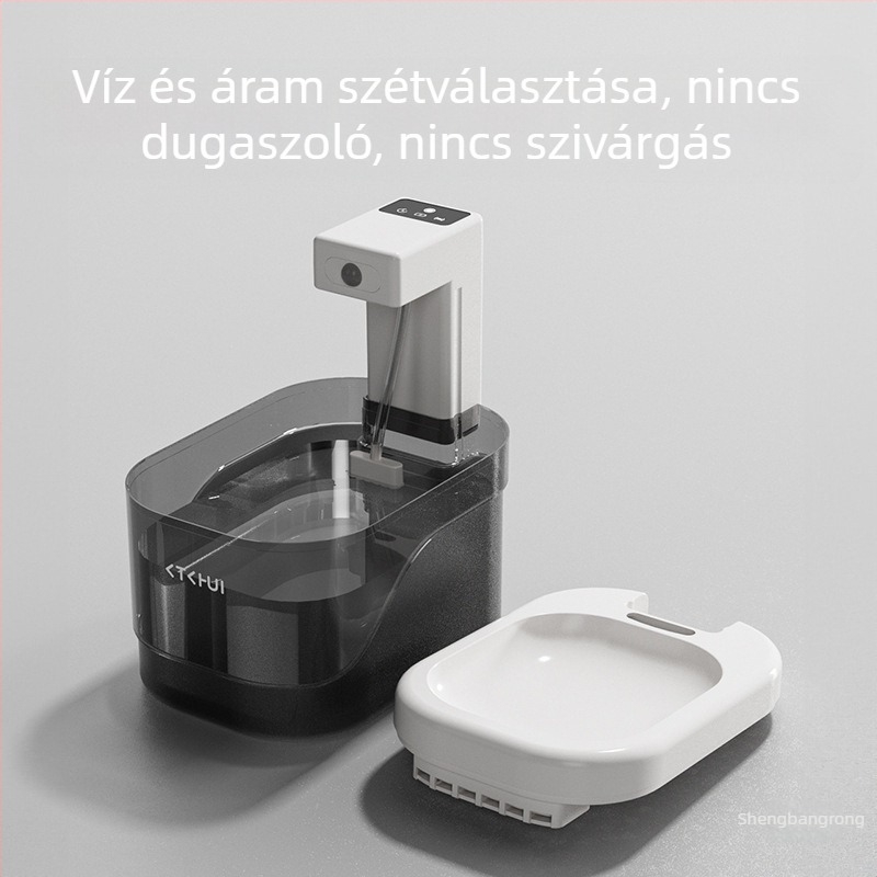 Intelligens szenzorral ellátott macska víz adagoló, csendes áramlás, szűrés, automata vízellátás macskáknak és kutyáknak, vezeték nélküli