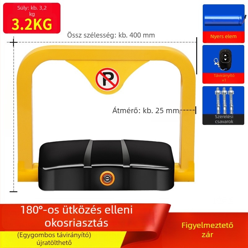 Silver Rainbow Autóparkoló zár, O-típus, vasból, cinkötvözet henger