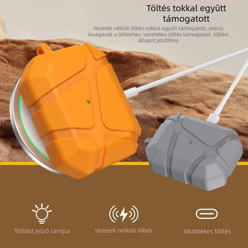 AirPods Pro tok (4. generáció) – teljes védelem, ütésálló, bőrhatású felület, csúszásmentes