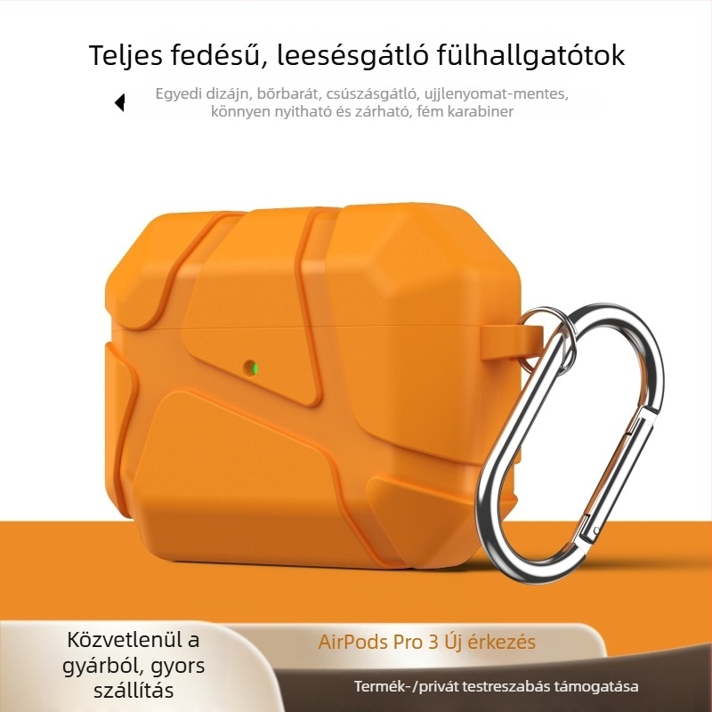AirPods Pro tok (4. generáció) – teljes védelem, ütésálló, bőrhatású felület, csúszásmentes