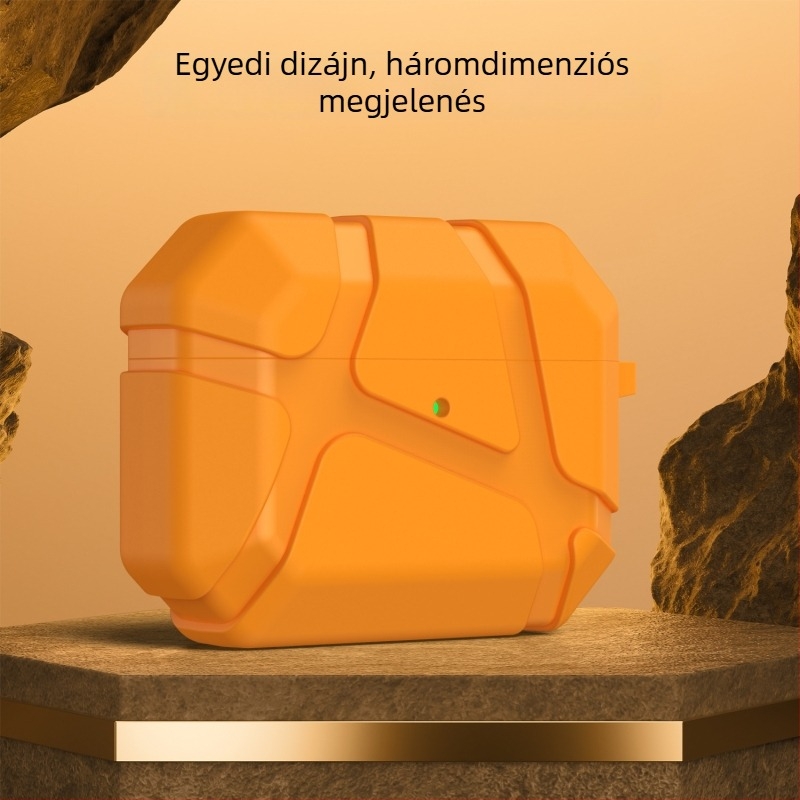 AirPods Pro tok (4. generáció) – teljes védelem, ütésálló, bőrhatású felület, csúszásmentes