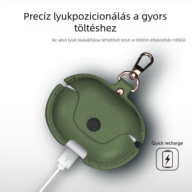 Huawei FreeClip2 klipszes vezeték nélküli Bluetooth fülhallgatókhoz védőtok, kézzel készített bőr, retro üzleti stílus