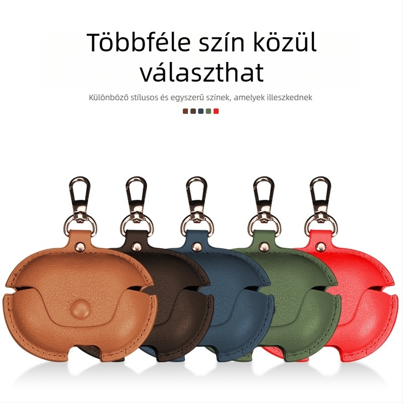Huawei FreeClip2 klipszes vezeték nélküli Bluetooth fülhallgatókhoz védőtok, kézzel készített bőr, retro üzleti stílus
