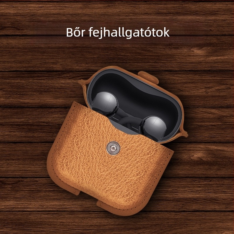Huawei FreeClip2 klipszes vezeték nélküli Bluetooth fülhallgatókhoz védőtok, kézzel készített bőr, retro üzleti stílus