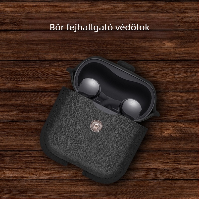 Huawei FreeClip2 klipszes vezeték nélküli Bluetooth fülhallgatókhoz védőtok, kézzel készített bőr, retro üzleti stílus