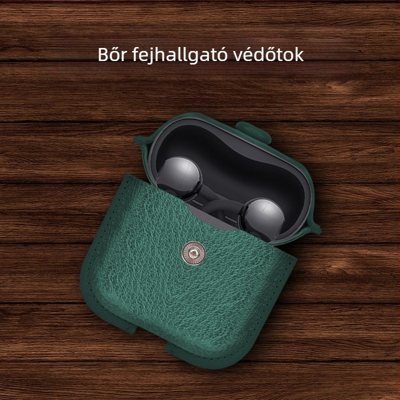 Huawei FreeClip2 klipszes vezeték nélküli Bluetooth fülhallgatókhoz védőtok, kézzel készített bőr, retro üzleti stílus