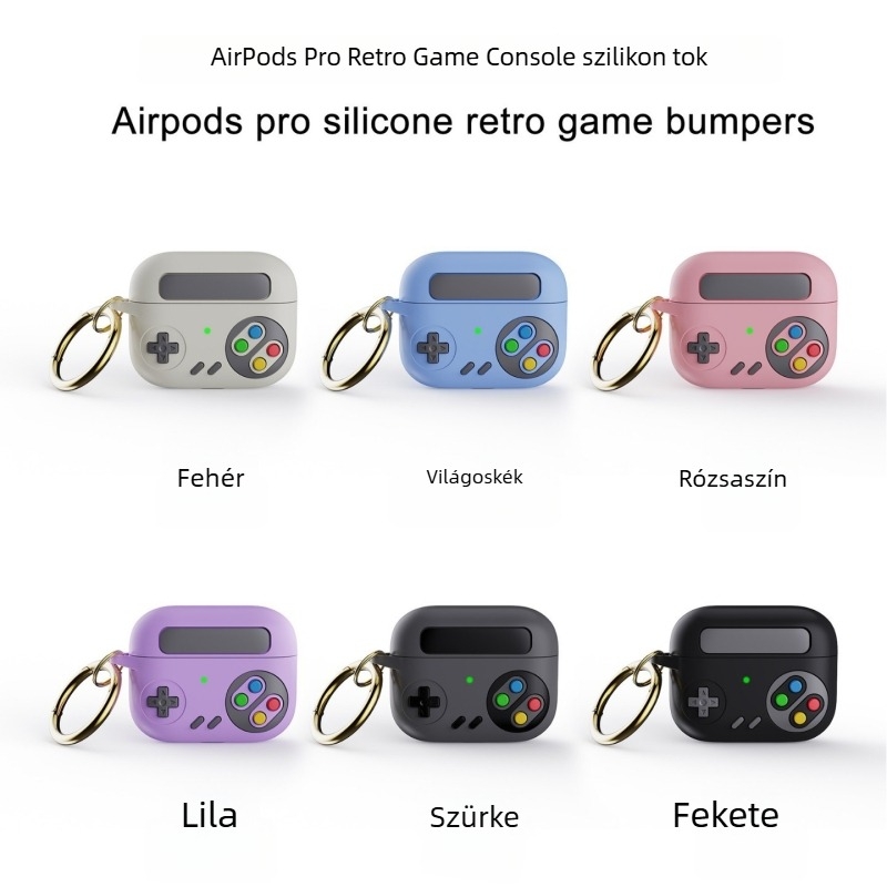 Szilikon védőtok Apple AirPodshoz, retro videojáték-konzol mintával, a 3. generációhoz és AirPods Pro 2-höz