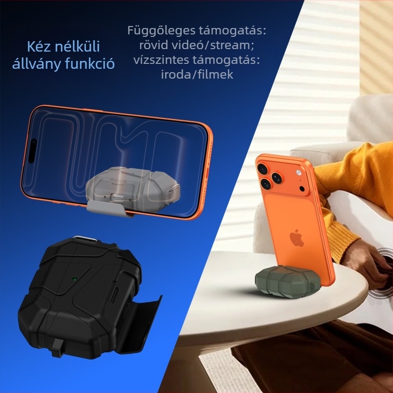 AirPods tok állvánnyal, TPU anyag, multifunkcionális és hordozható, kompatibilis az AirPods sorozattal