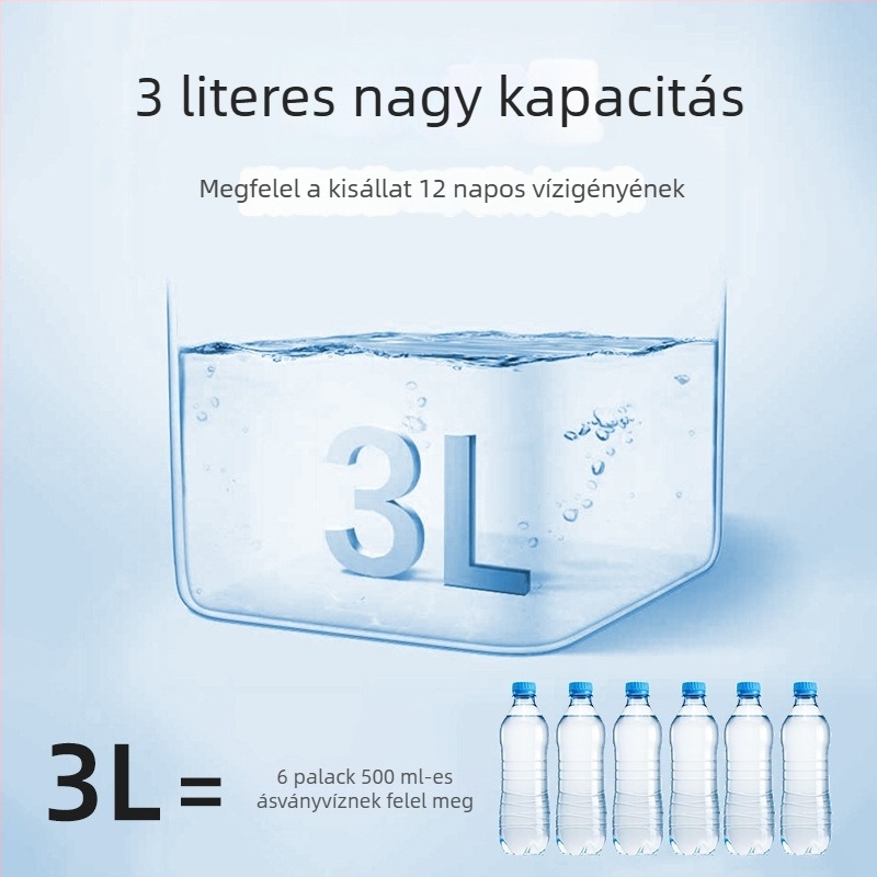Automatikus macskavíz-adagoló körkörös szűrt vízzel, érzékelővel, hálózati áramellátás nélkül
