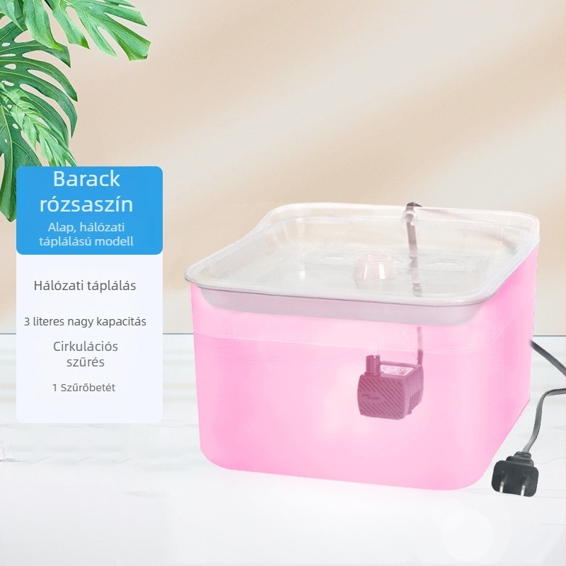 Automatikus macskavíz-adagoló körkörös szűrt vízzel, érzékelővel, hálózati áramellátás nélkül