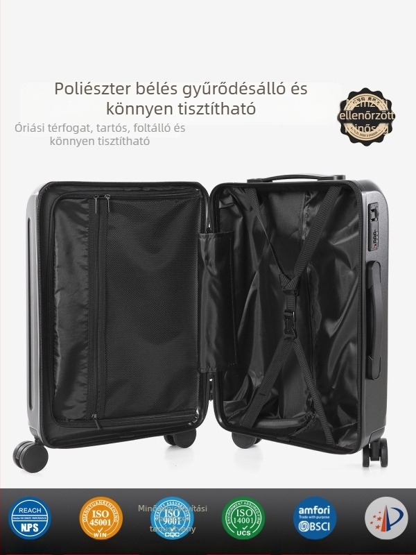 Utazótáska univerzális kerekekkel, ABS+PC anyag, vízálló, cipzáras nyitás, modell 903
