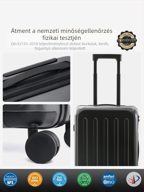 Utazótáska univerzális kerekekkel, ABS+PC anyag, vízálló, cipzáras nyitás, modell 903