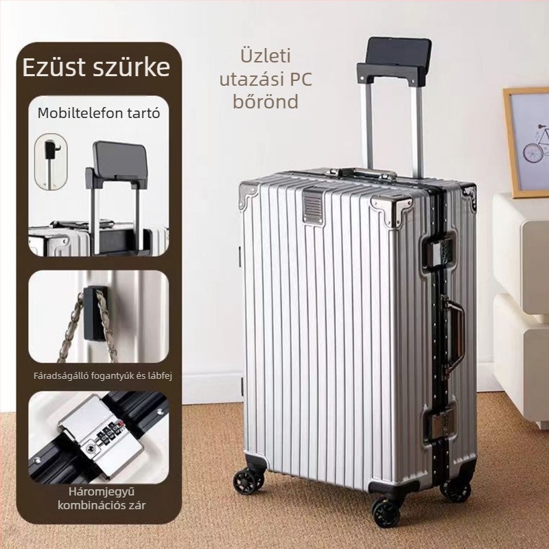 Utazókoffer PC+ABS, univerzális kerekek, húzókarral, 3,5 kg, zár: szokásos kombinációs zár