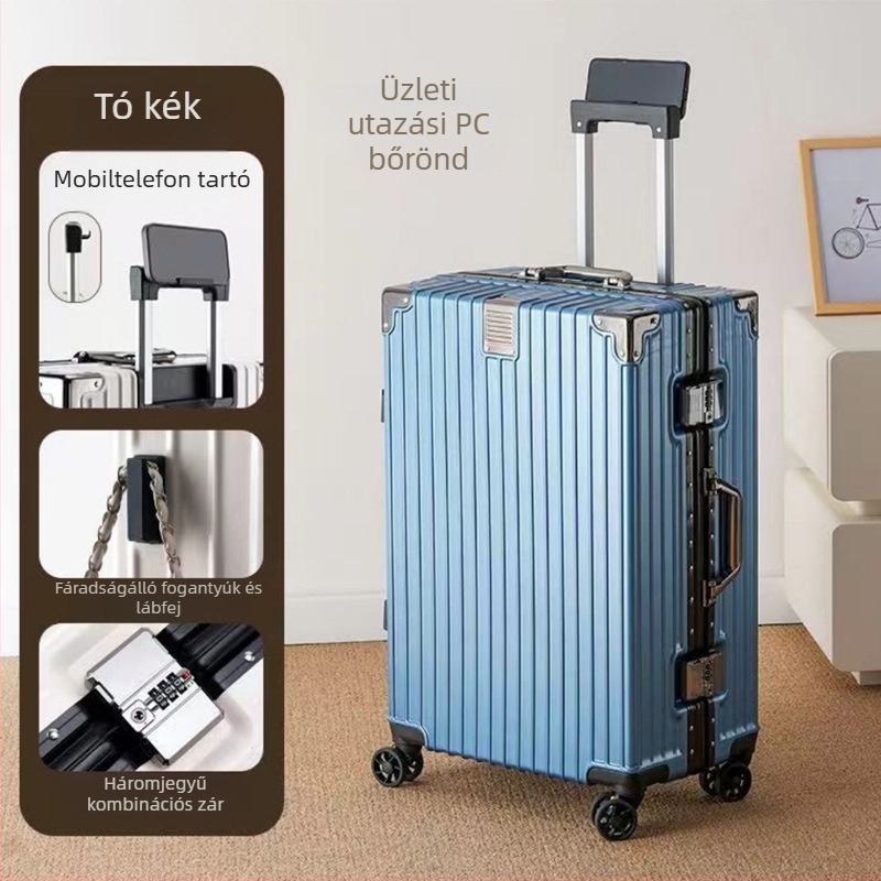Utazókoffer PC+ABS, univerzális kerekek, húzókarral, 3,5 kg, zár: szokásos kombinációs zár