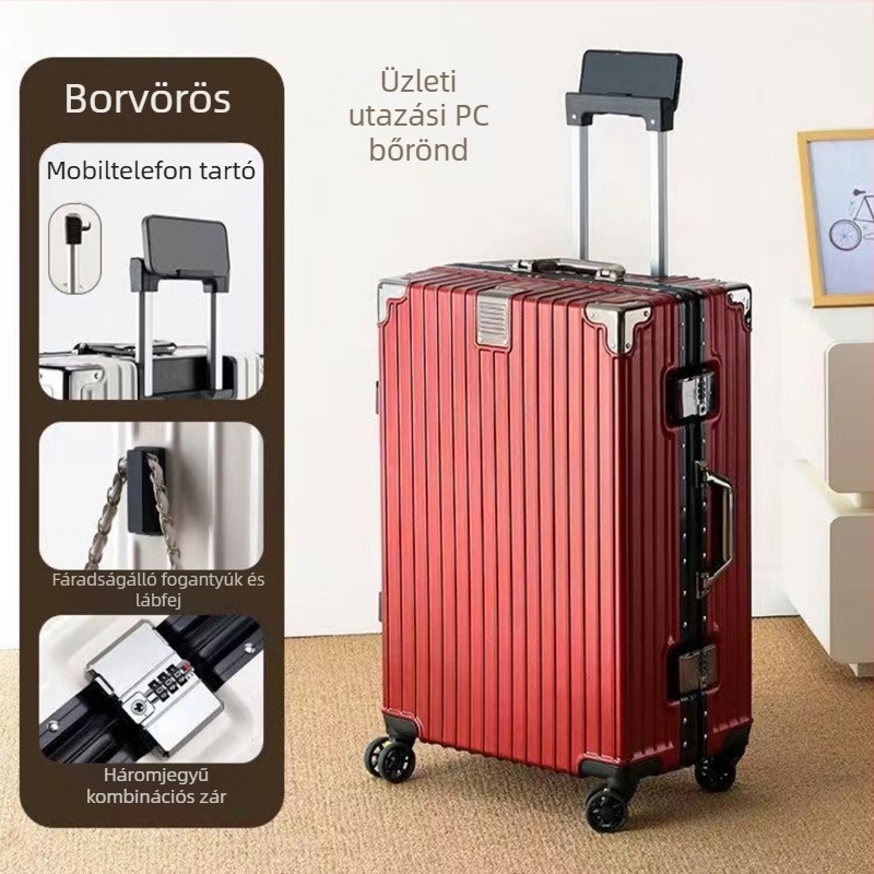Utazókoffer PC+ABS, univerzális kerekek, húzókarral, 3,5 kg, zár: szokásos kombinációs zár