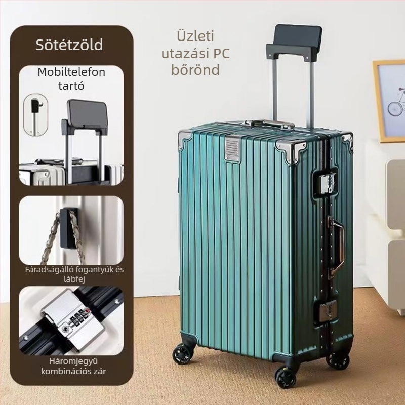 Utazókoffer PC+ABS, univerzális kerekek, húzókarral, 3,5 kg, zár: szokásos kombinációs zár