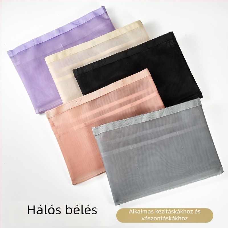 Belső táska táskákhoz – hálós anyag, tárolási funkció, belső liner a táskákhoz, modern minimalista stílus