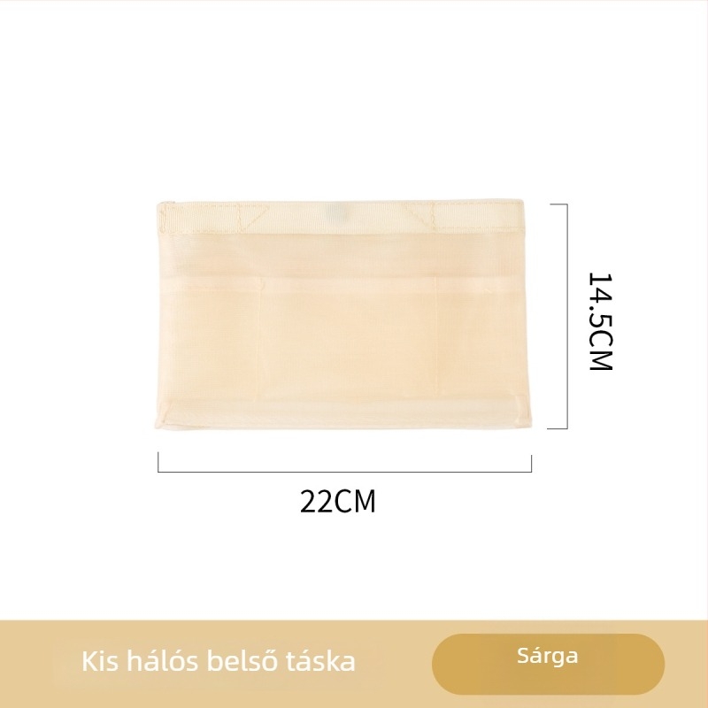Belső táska táskákhoz – hálós anyag, tárolási funkció, belső liner a táskákhoz, modern minimalista stílus