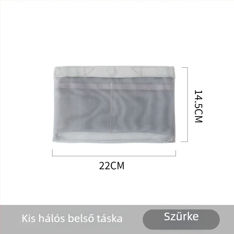 Belső táska táskákhoz – hálós anyag, tárolási funkció, belső liner a táskákhoz, modern minimalista stílus