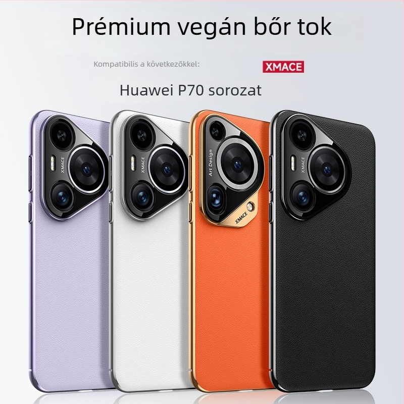 Huawei Pura70Pro-hoz készült elektroplattált műbőr tok – teljes védelem, ütésálló, üzleti stílus